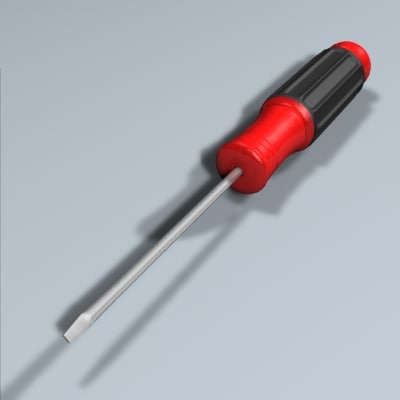 3d Flathead Screwdriver Model