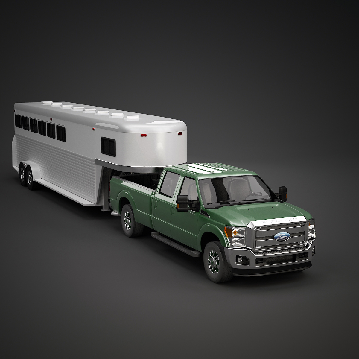 horse trailer and pickup