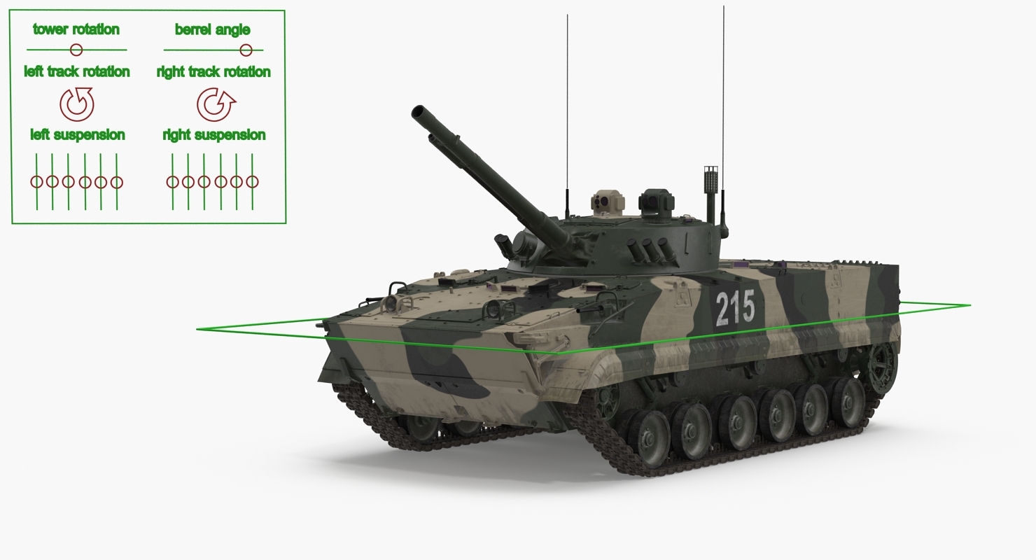 步兵战车bmp-3 rigged 3d模型3d模型