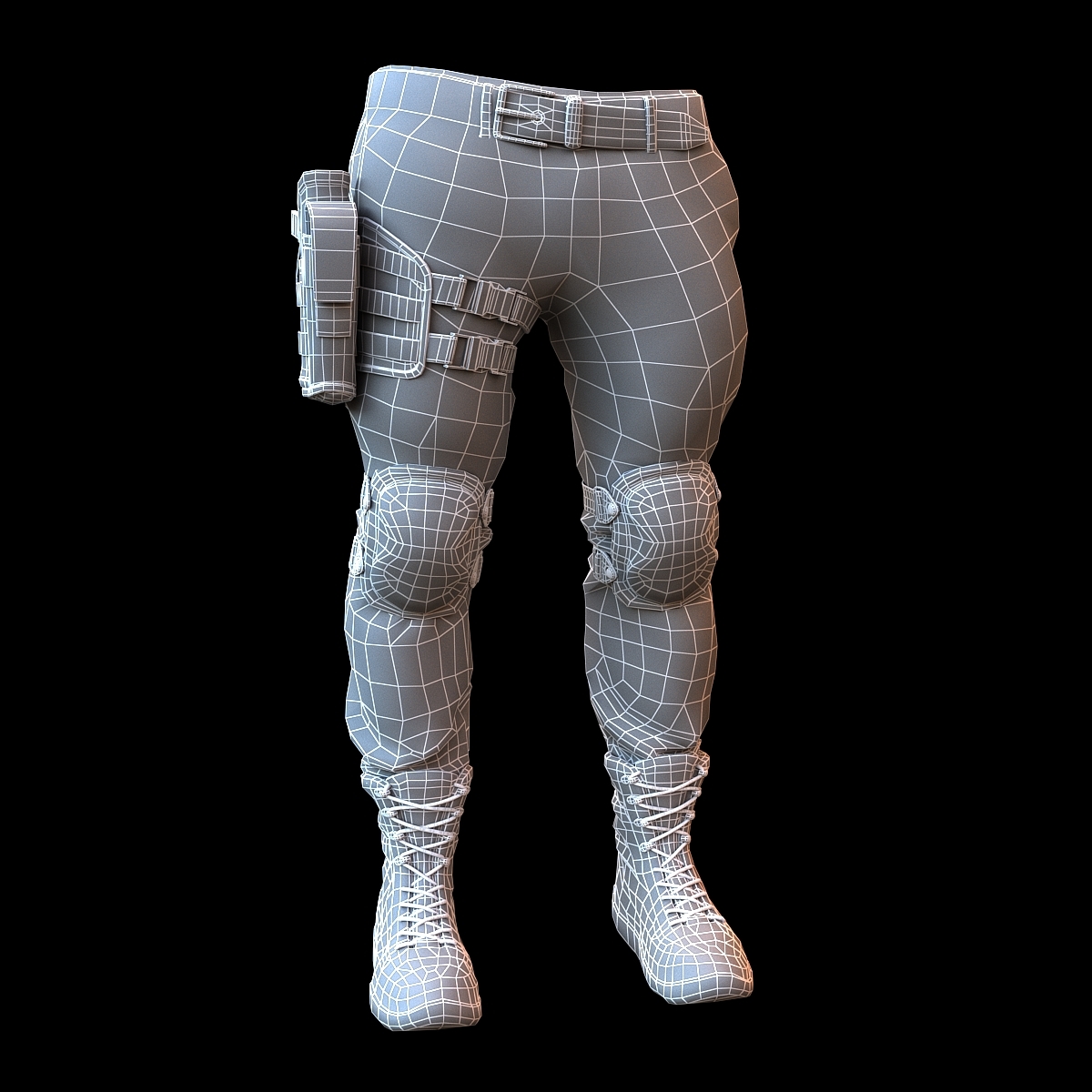 军用裤子3d模型