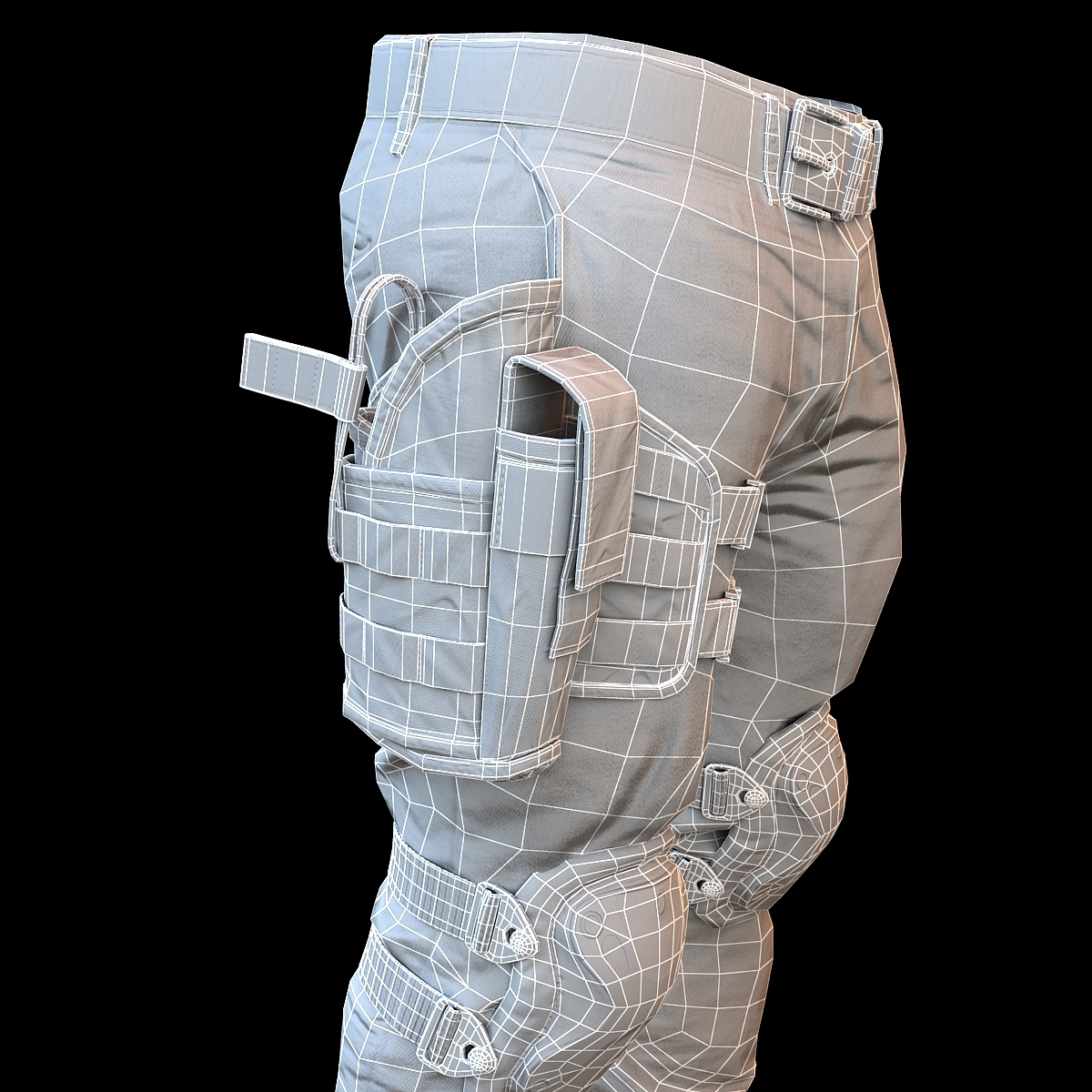 军用裤子3d模型