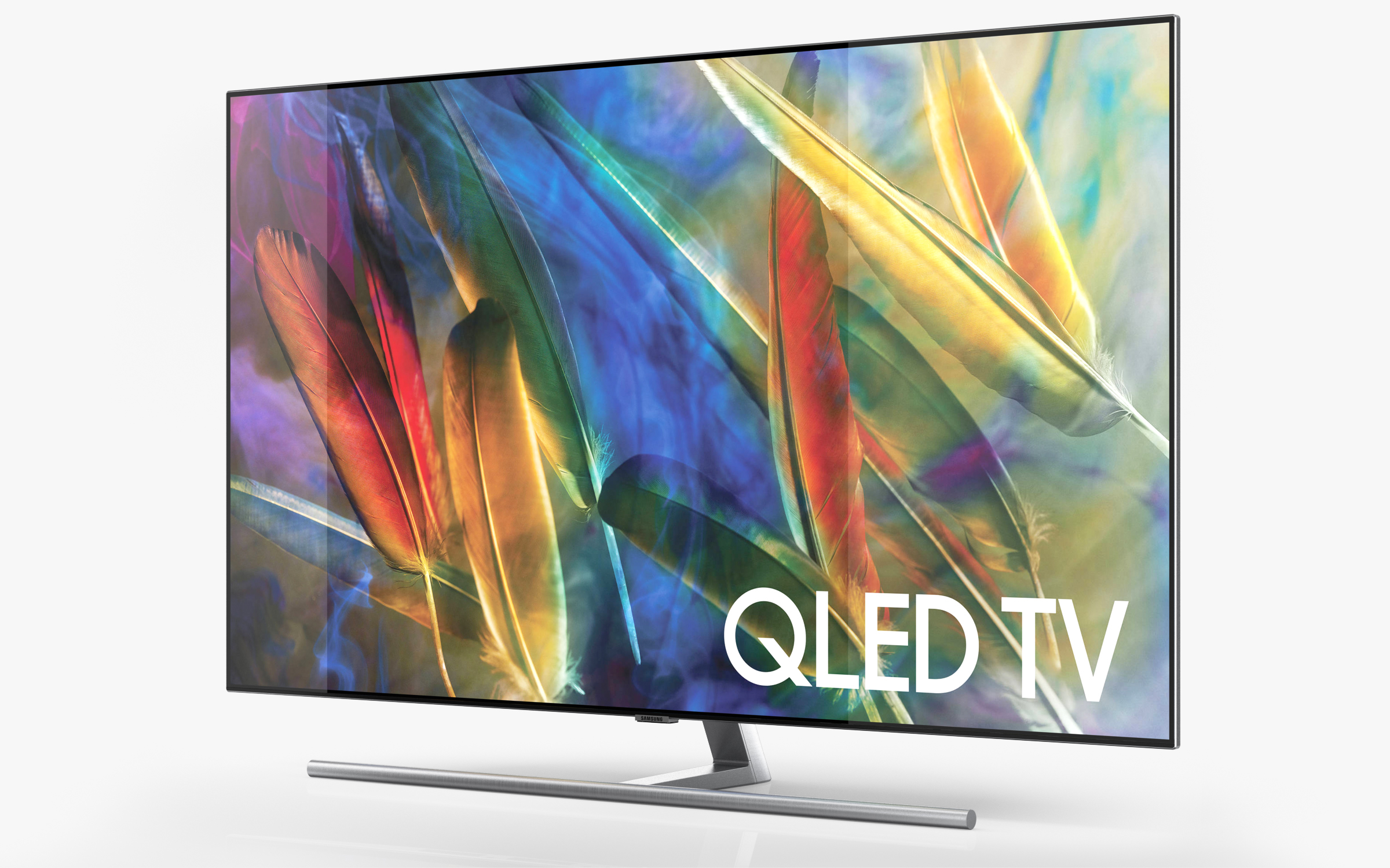 三星q7f qled 4k电视和一个遥控器3d模型