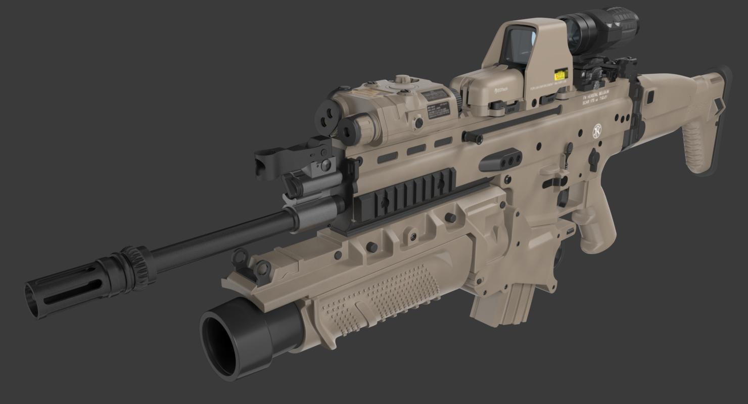 3d assault rifle fn scar-h model