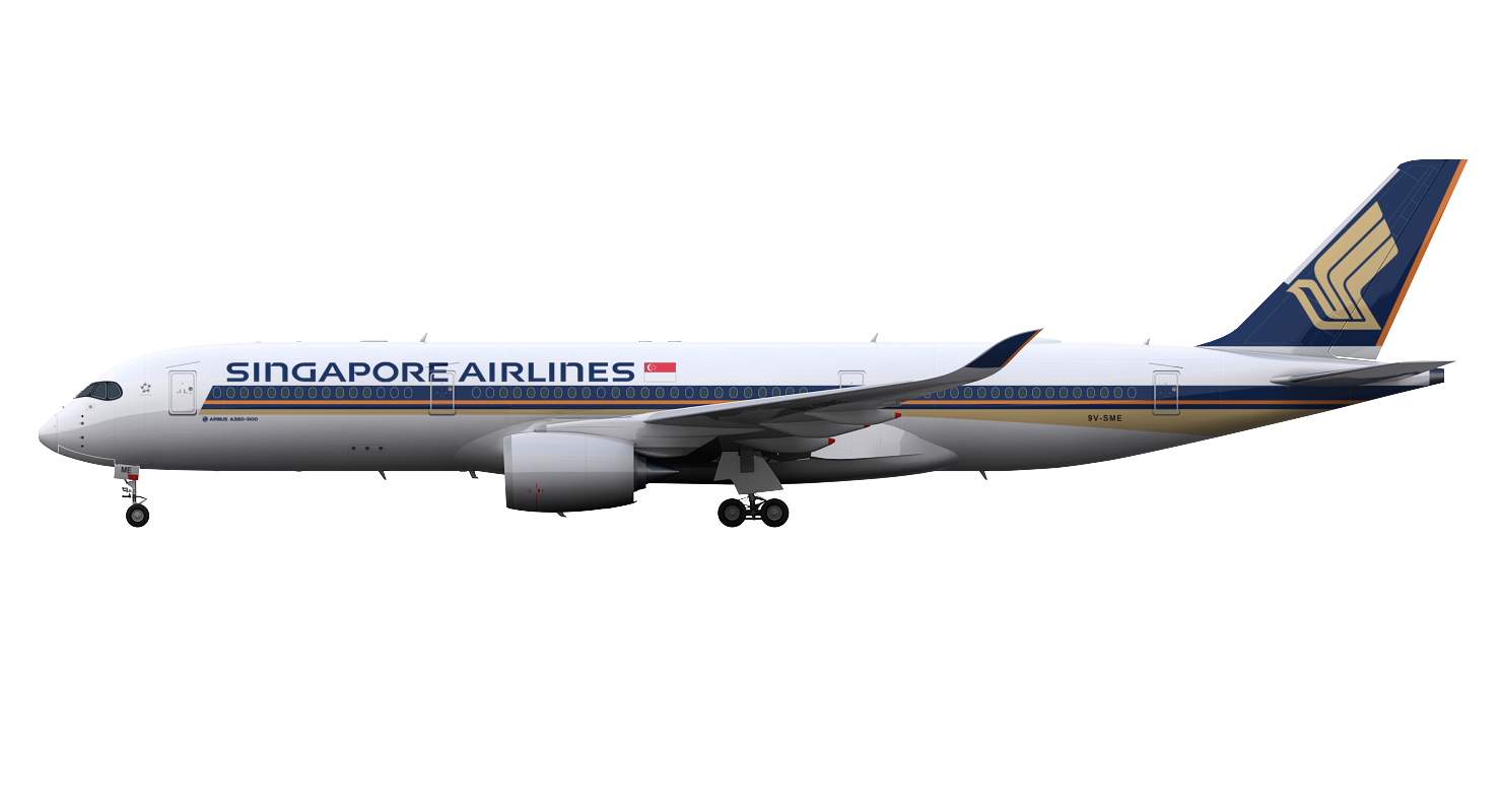 a350-900 新加坡航空3d模型