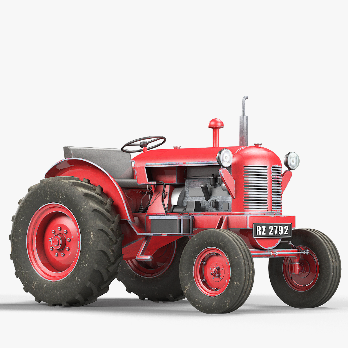 3d vintage tractor david brown model