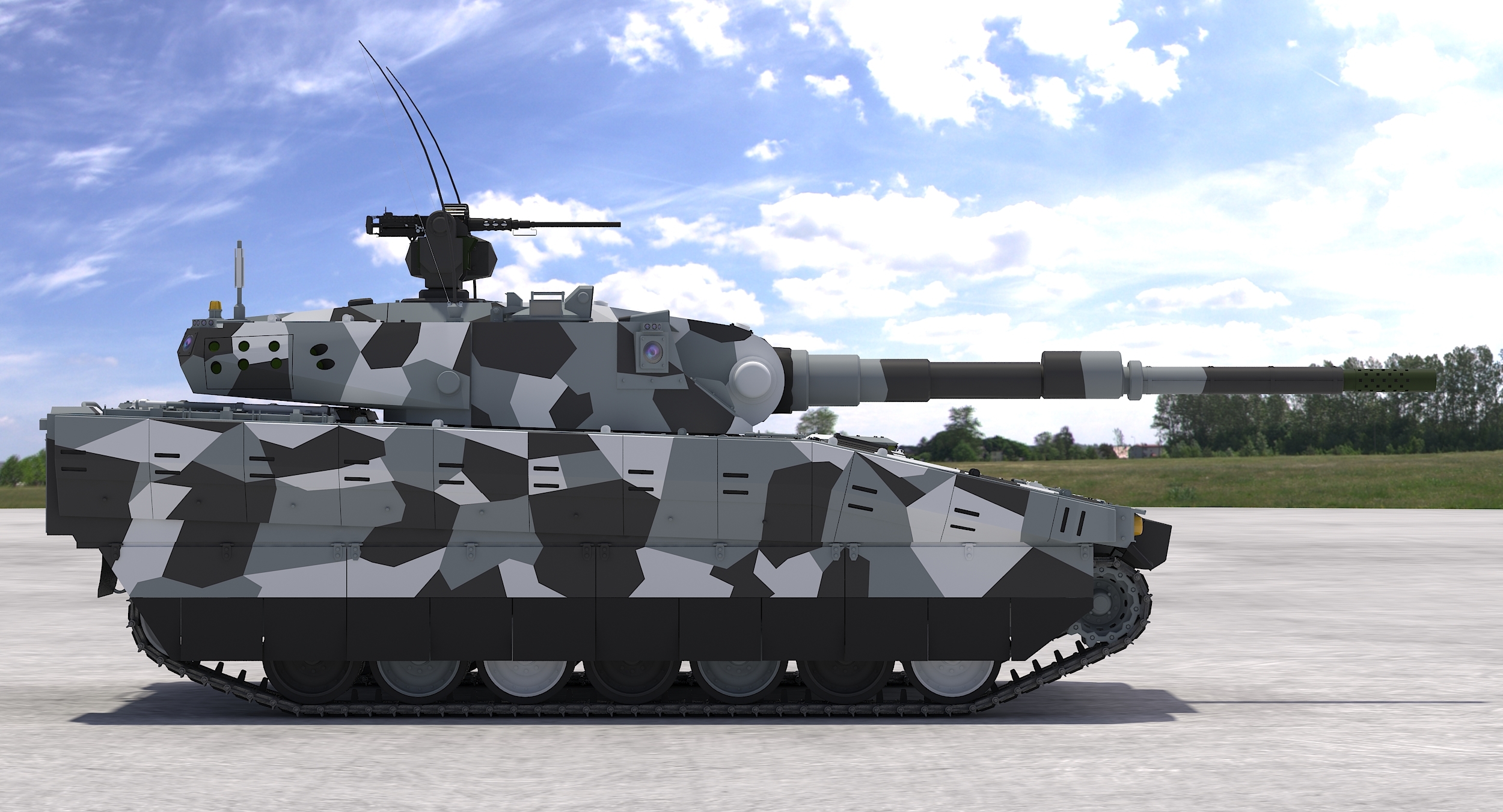 cv90 120-t轻型坦克(白色迷彩)3d模型
