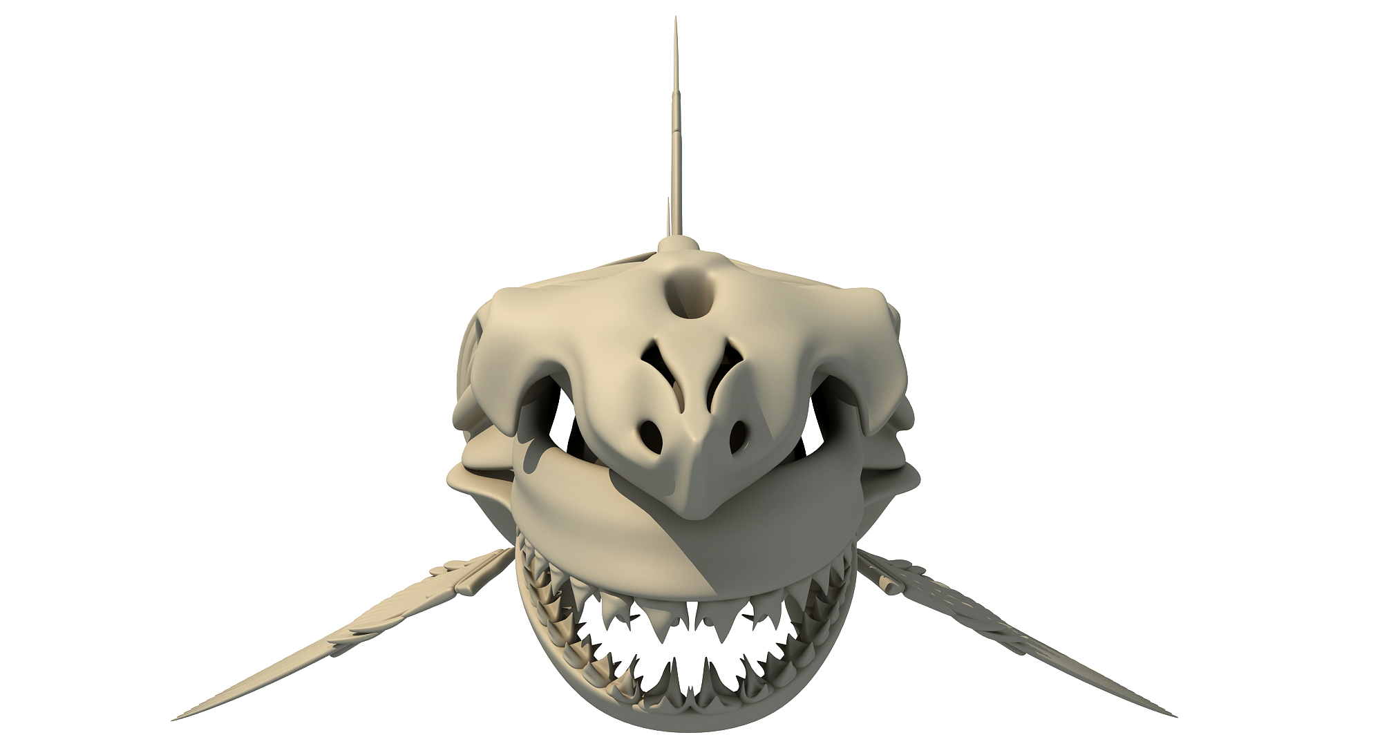 鲨鱼骷髅3d模型