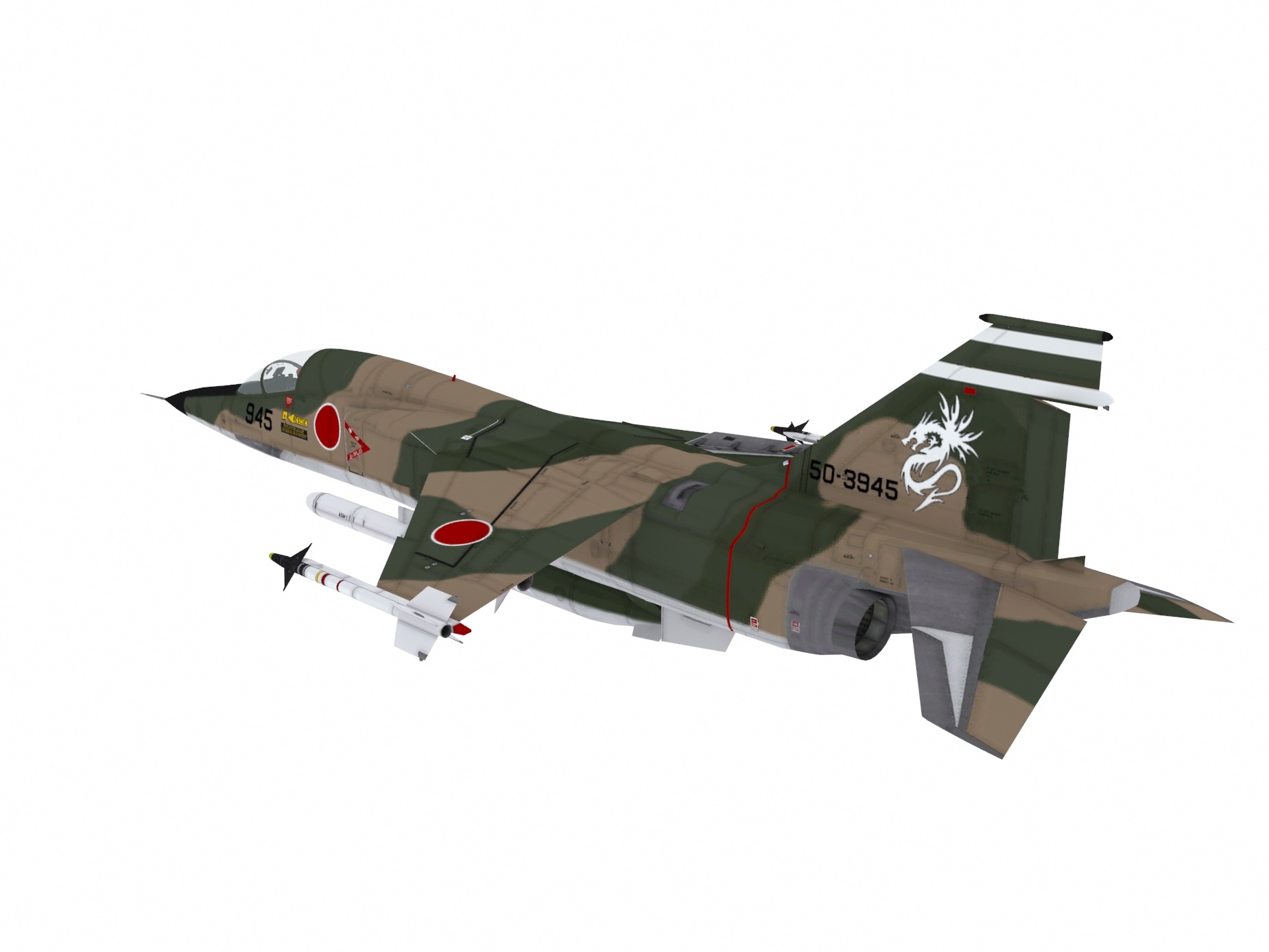 mitsubishi fighter aircraft 3d model