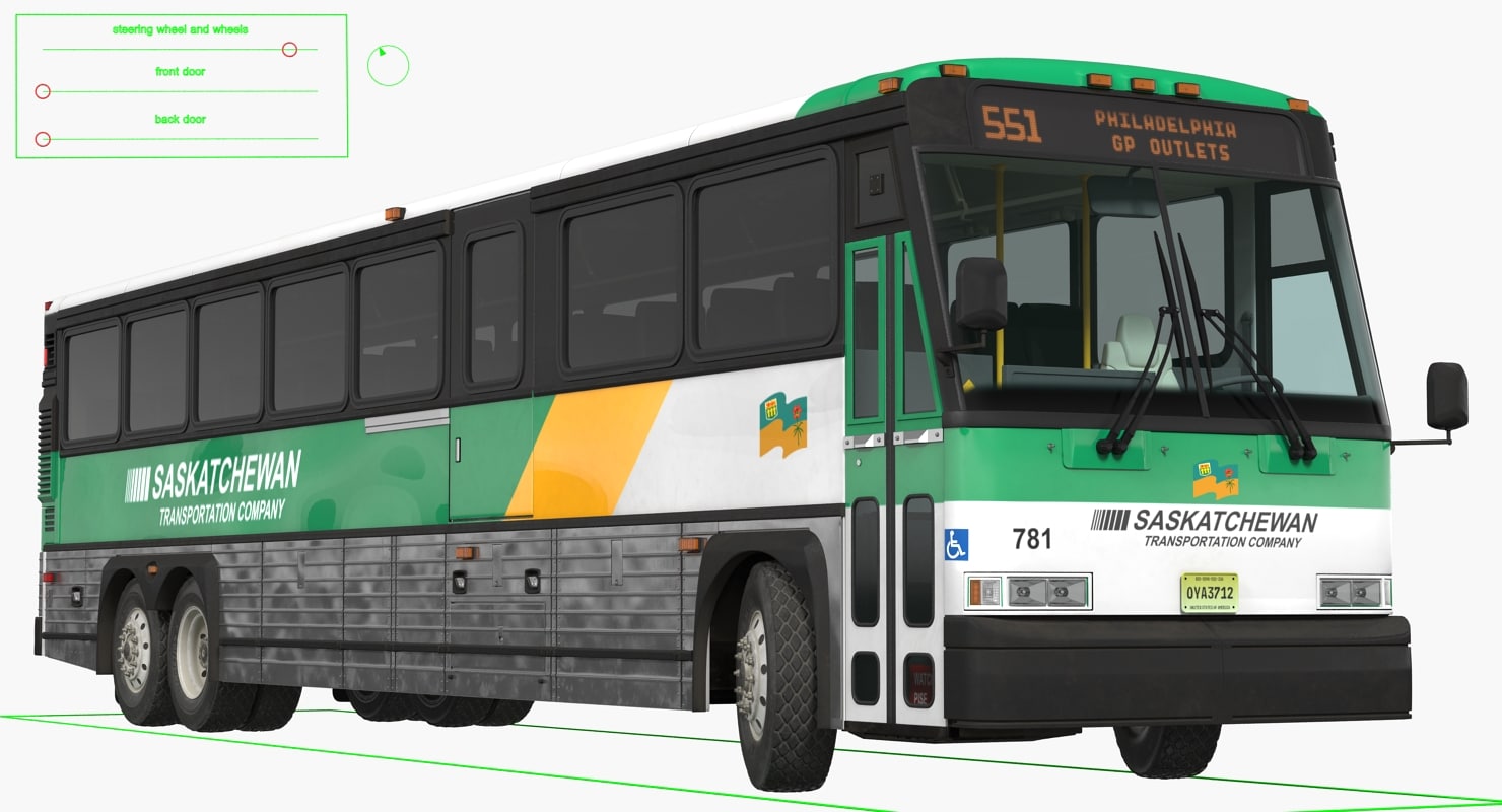3d intercity bus mci 102dl3 rigged model