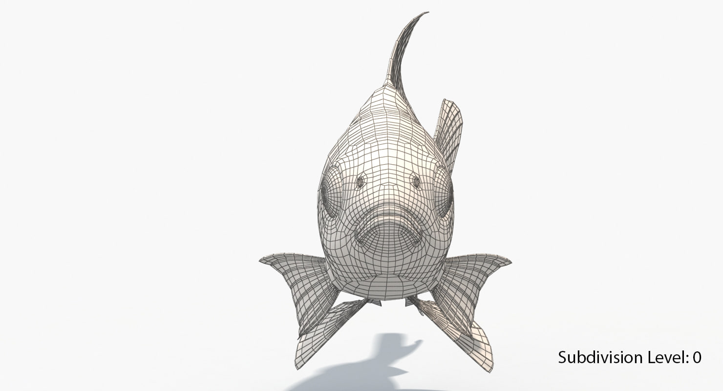 silver fish animation 3d model