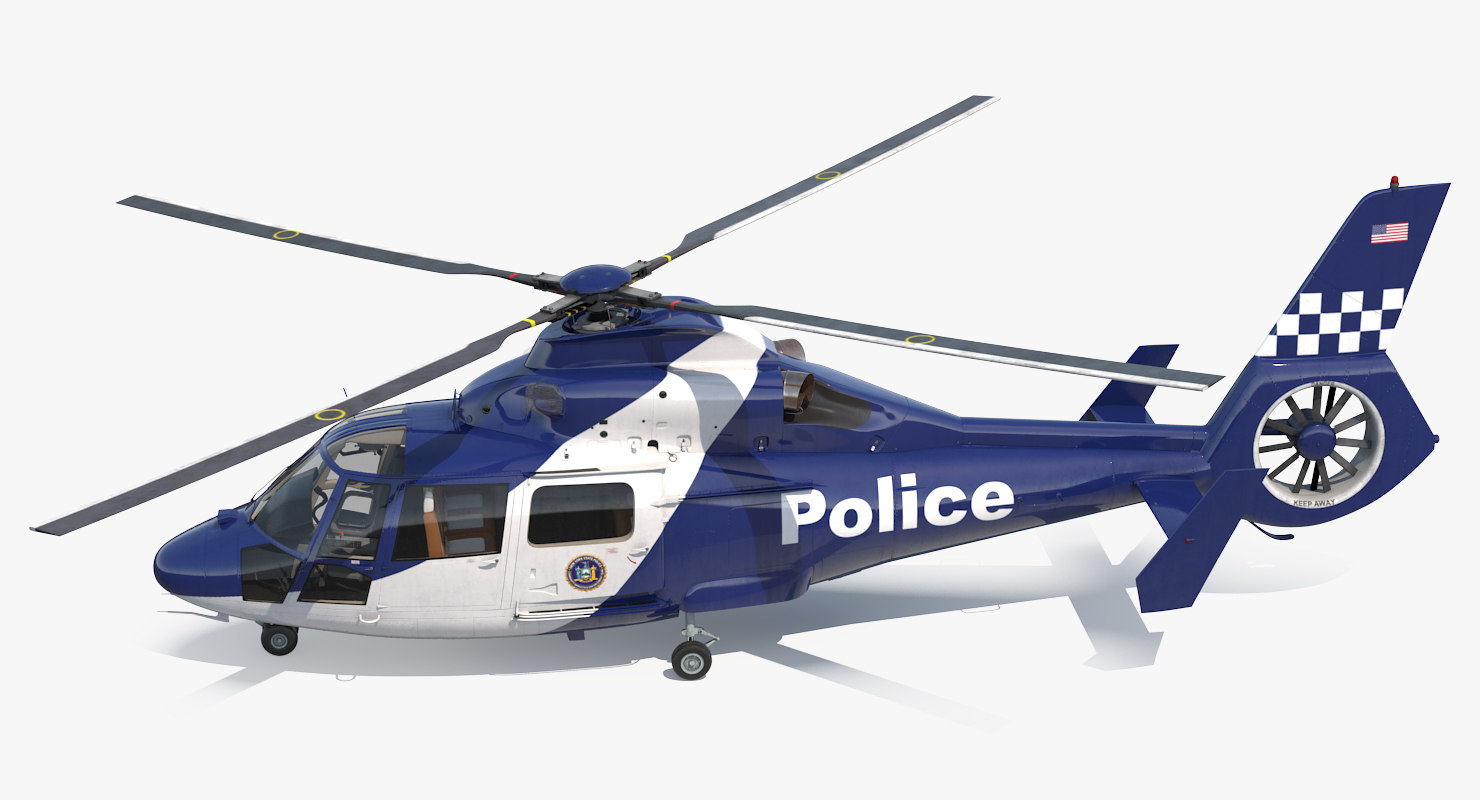 3d police helicopter eurocopter as 365 n2 dauphin model