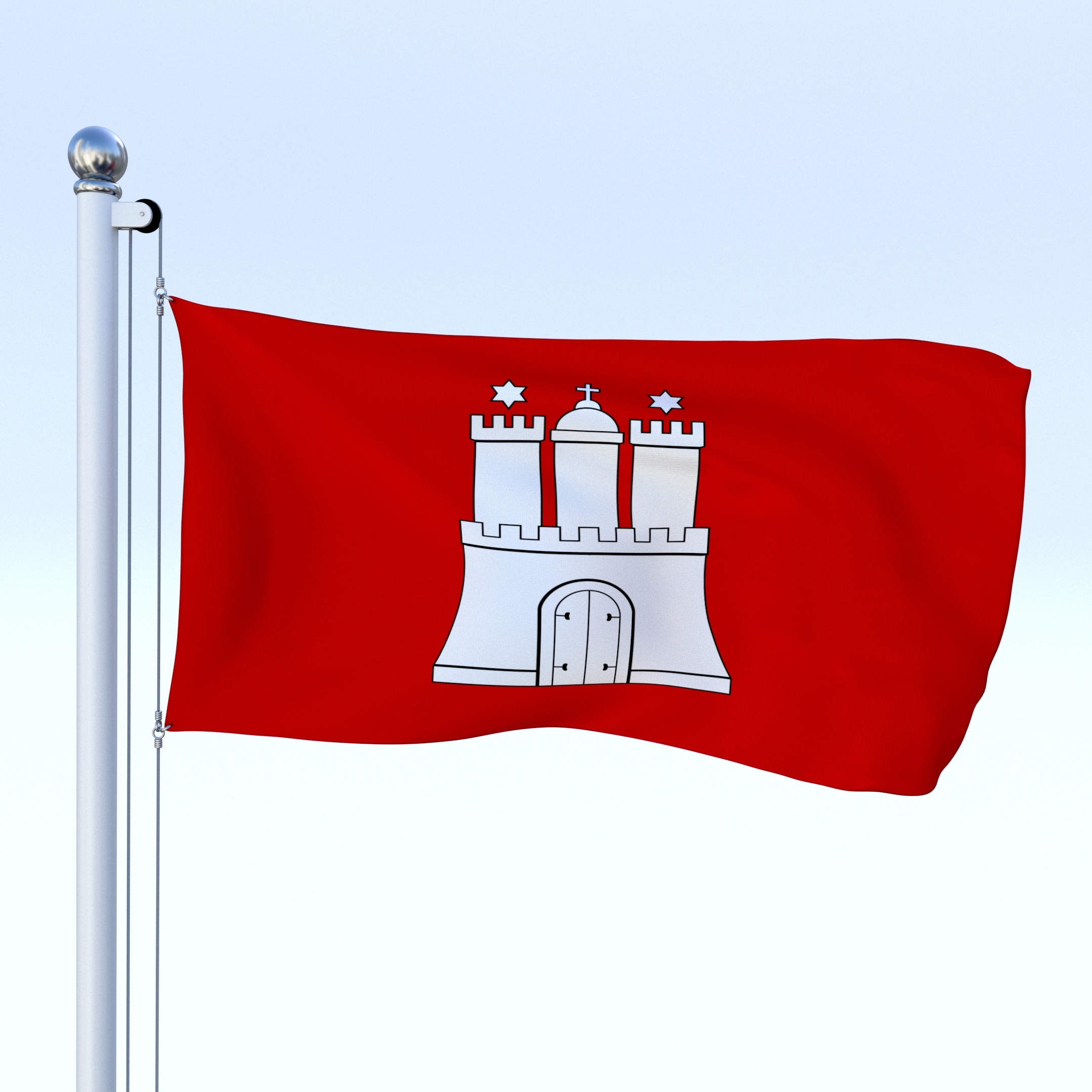 3d flag pole model