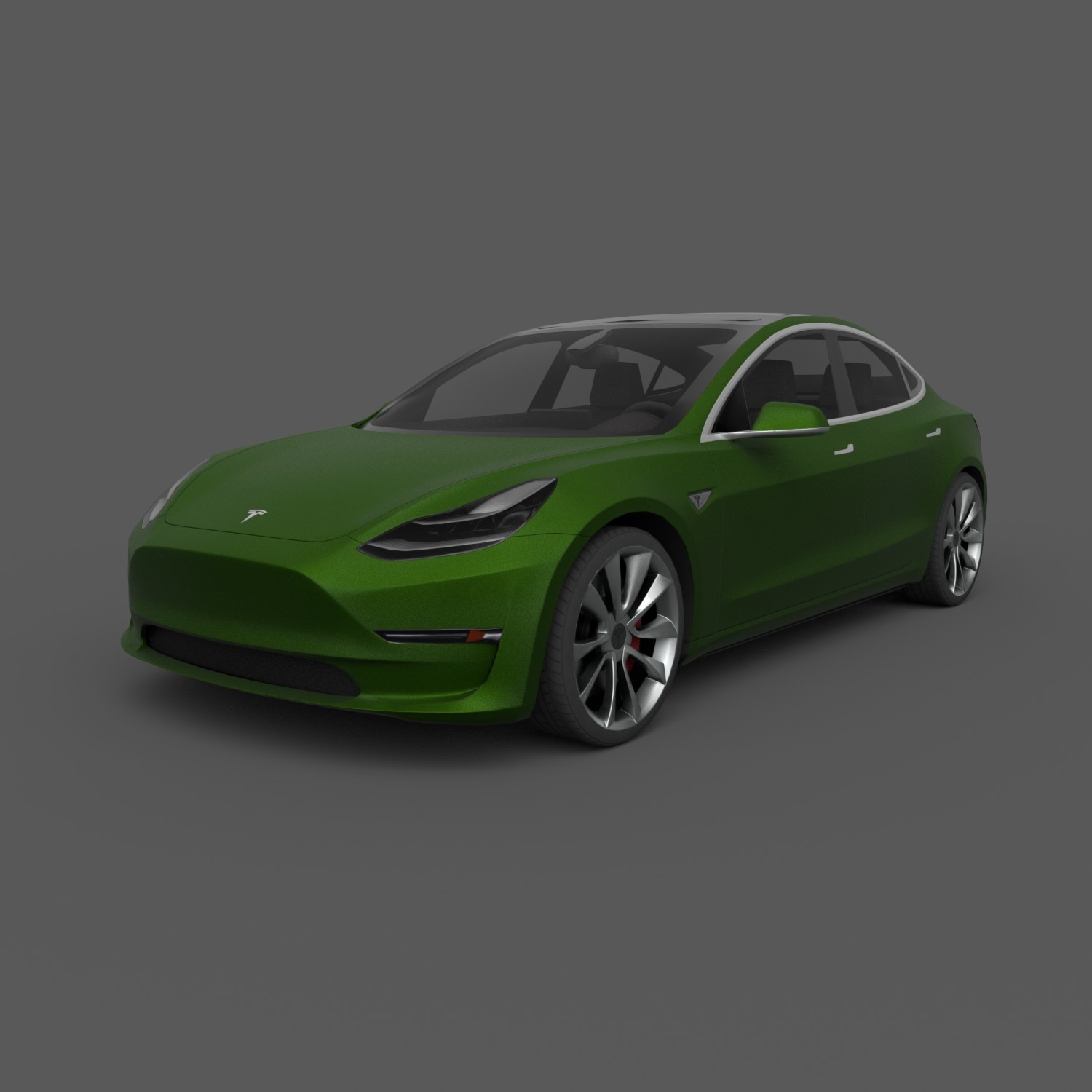 特斯拉model 3 low poly3d模型