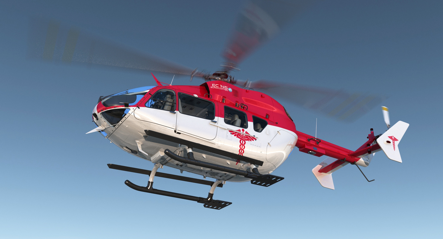 欧洲直升机公司ec145医疗直升机3d模型