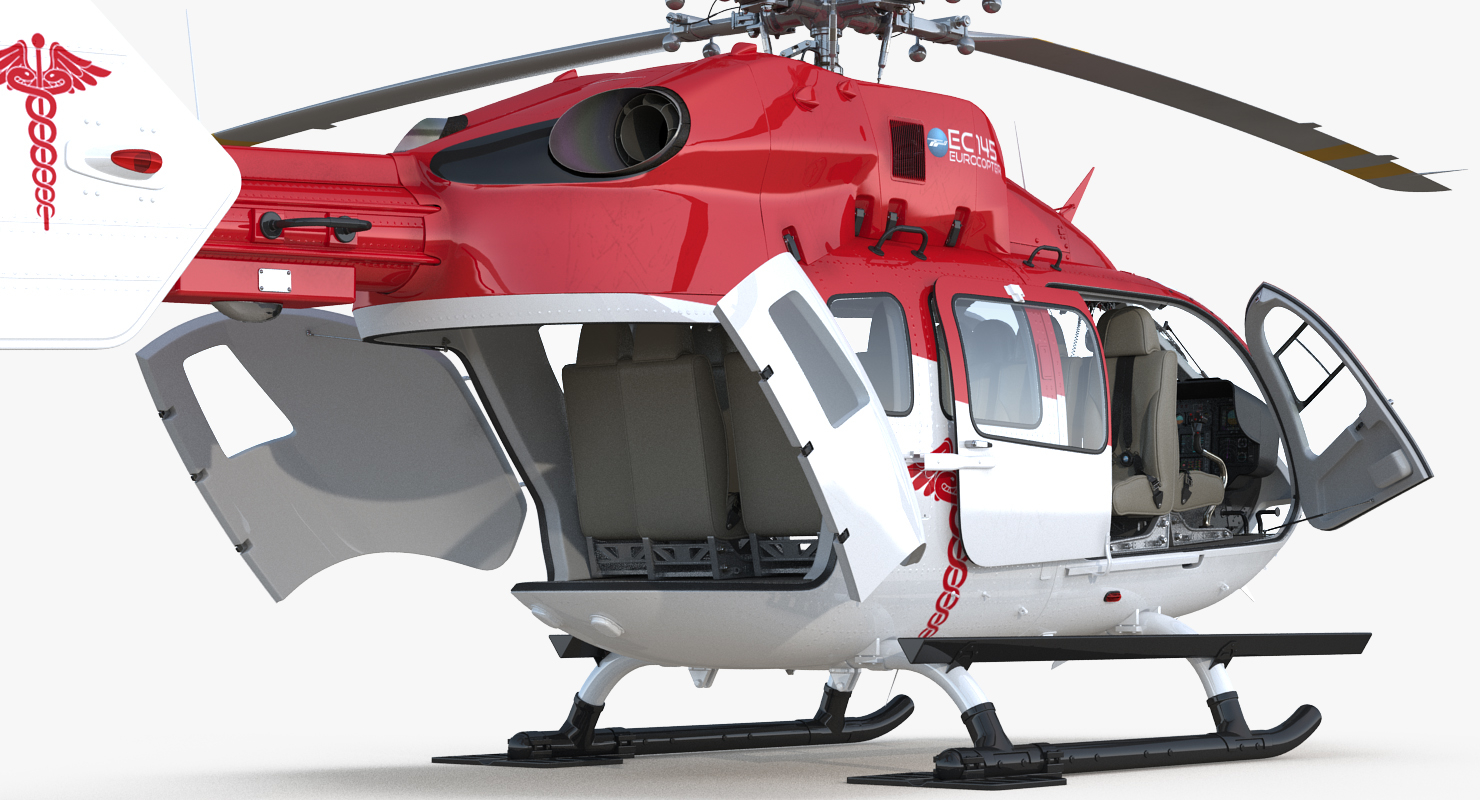 欧洲直升机公司ec145医疗直升机3d模型