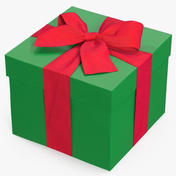 3d gift box green