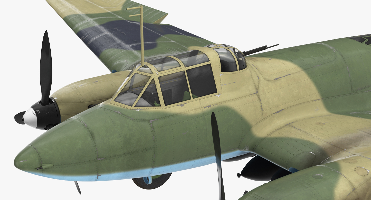 苏联第二次世界大战光轰炸机petlyakov pe-2 rigged 3d模型3d模型