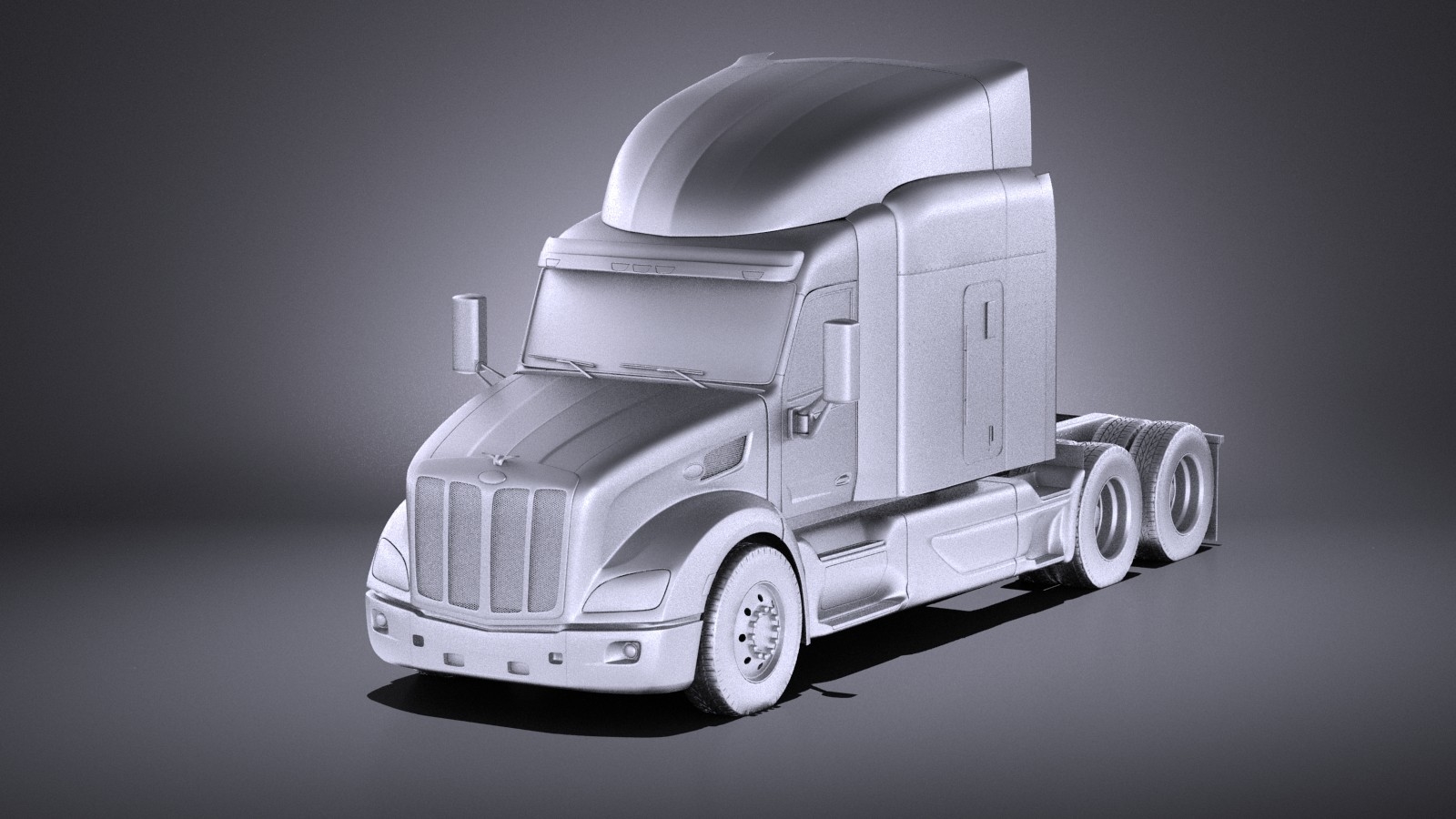 peterbilt 579 semi truck 2017 vray 3d model