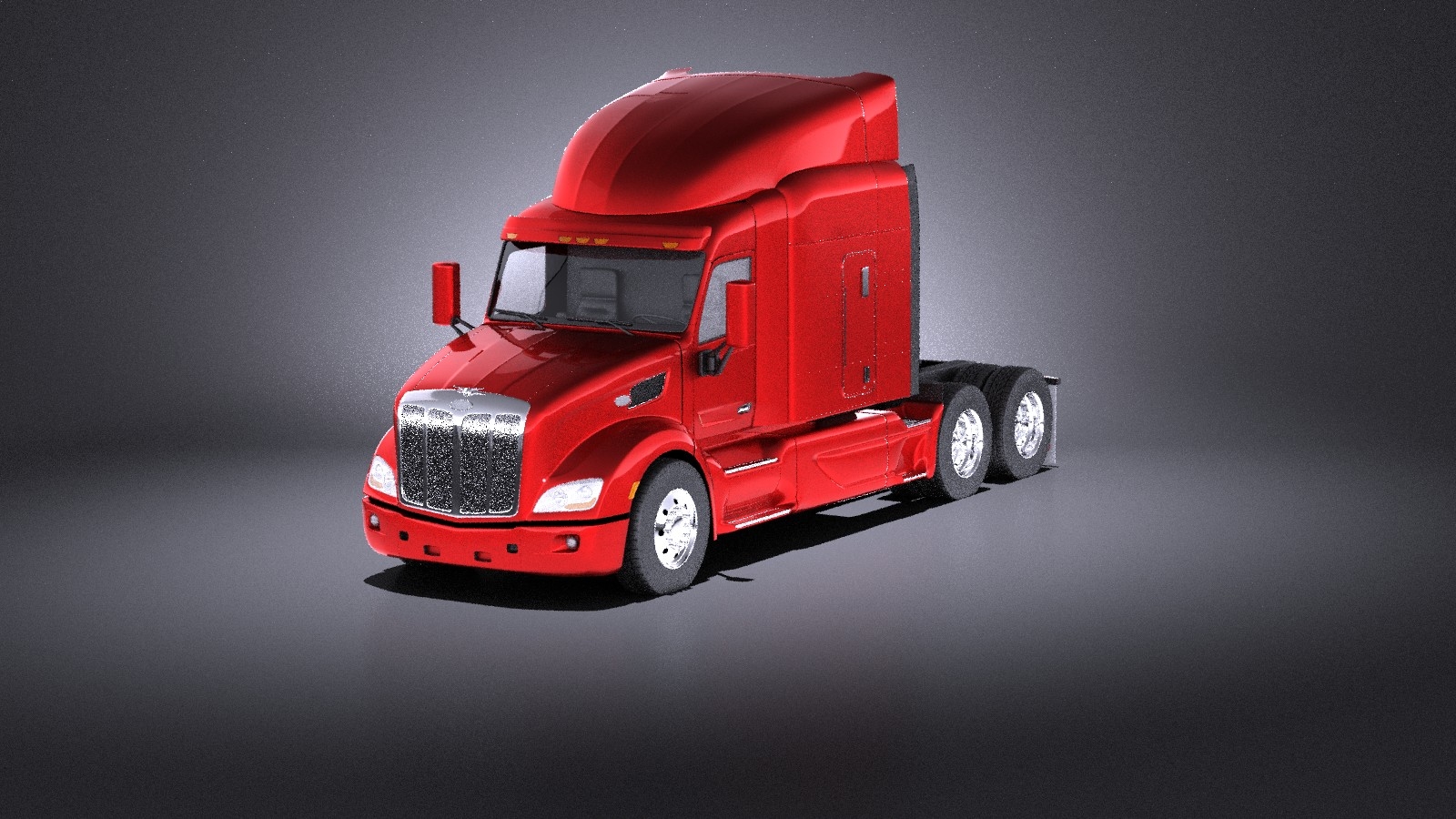 peterbilt 579 semi truck 2017 vray 3d model