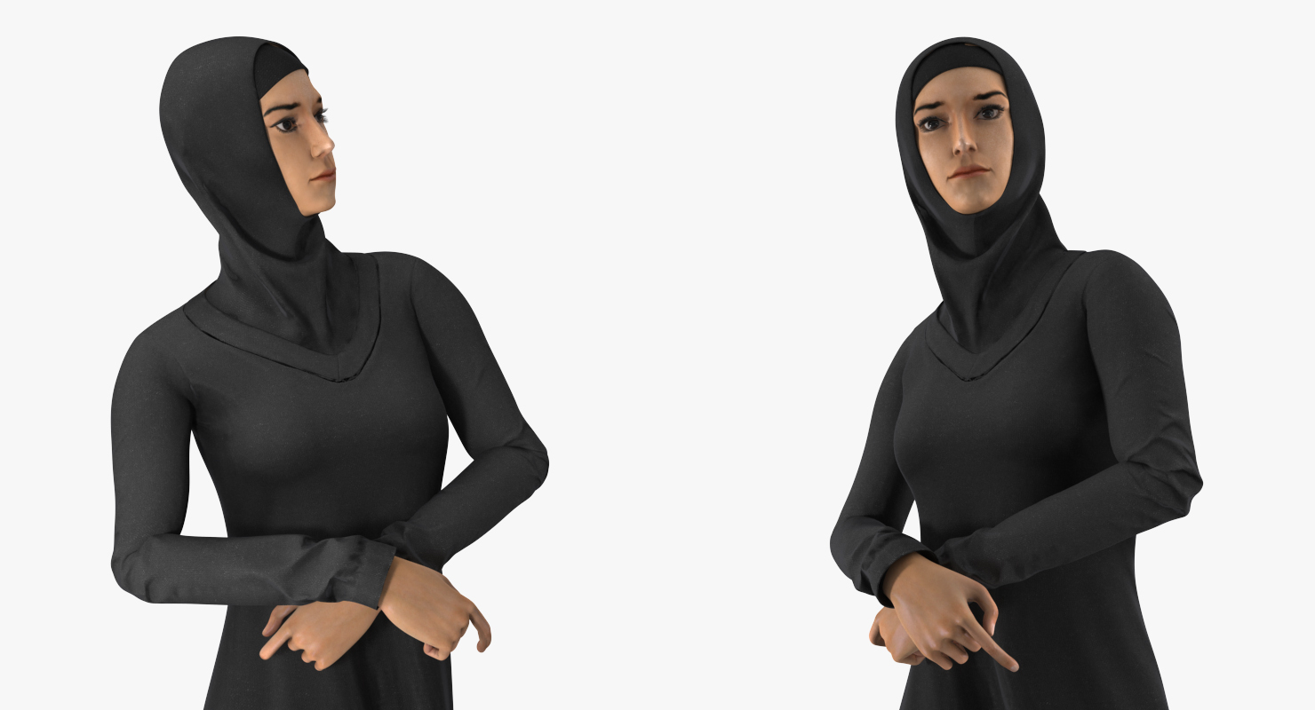 3d arab young women rigged