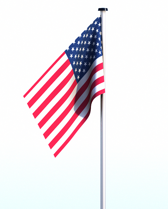 usa flag 3d model