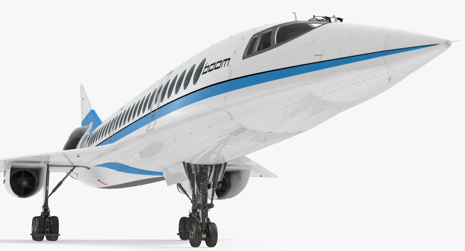 boom supersonic jet rigged 3d model