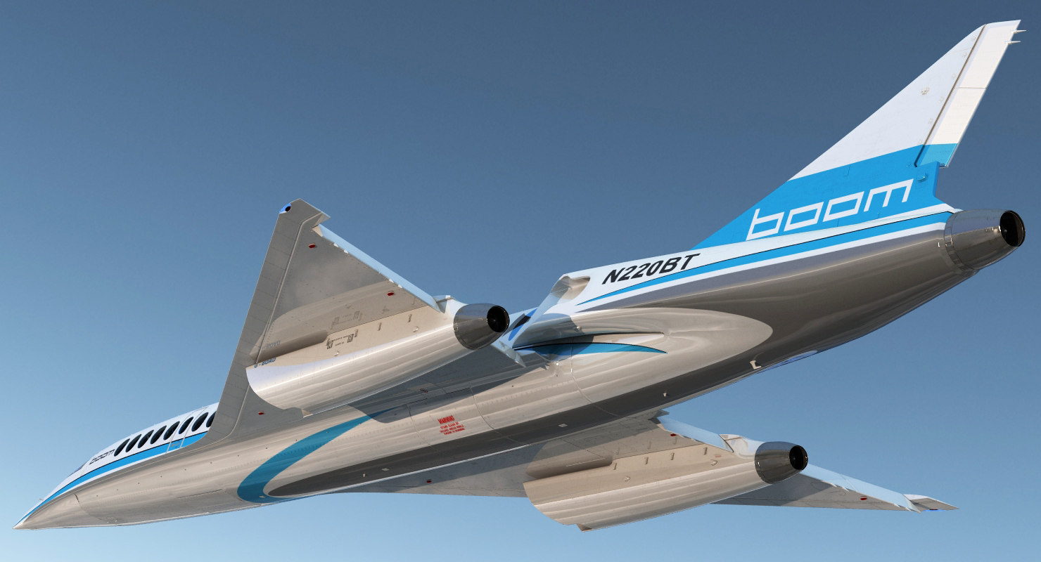 boom supersonic jet rigged 3d model