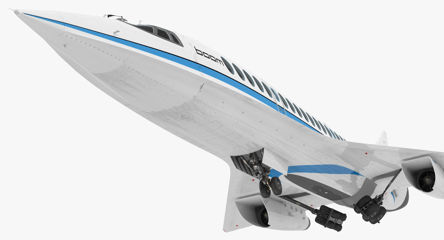 boom supersonic jet rigged 3d model