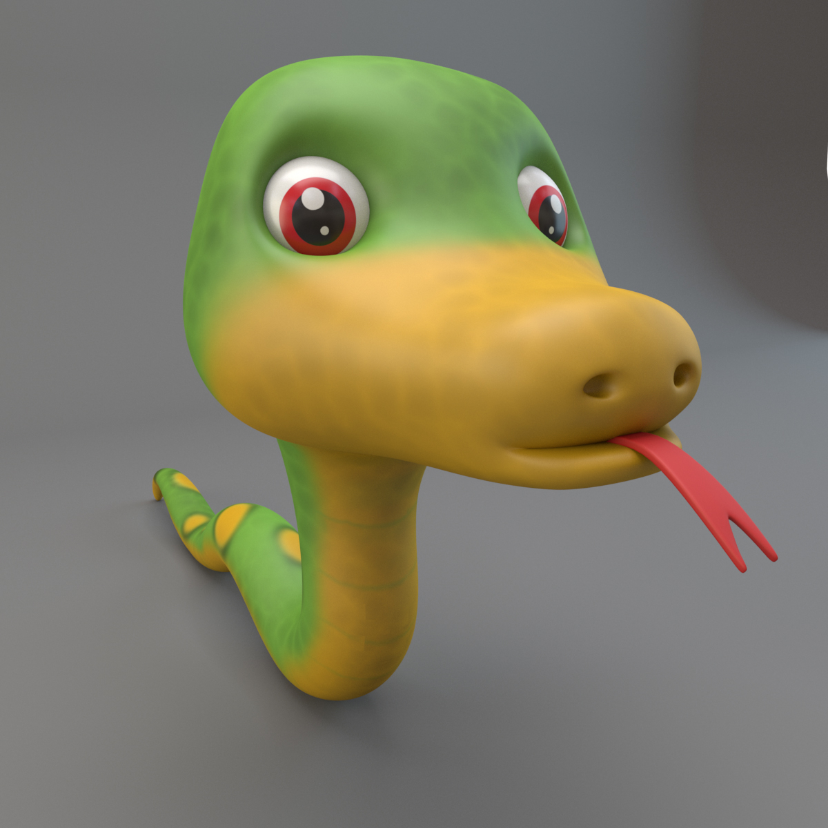 3d model cartoon snake