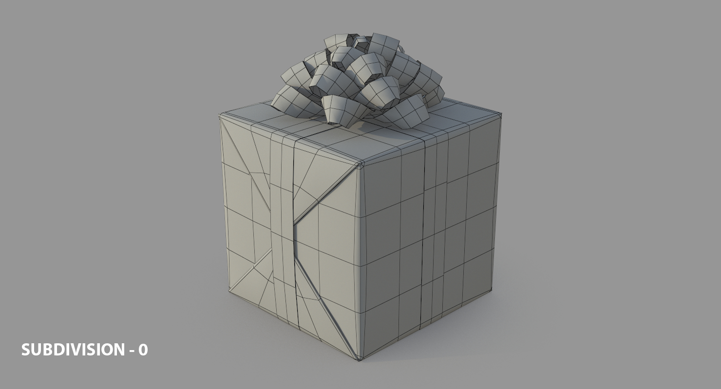 3d realistic gift box 01 model