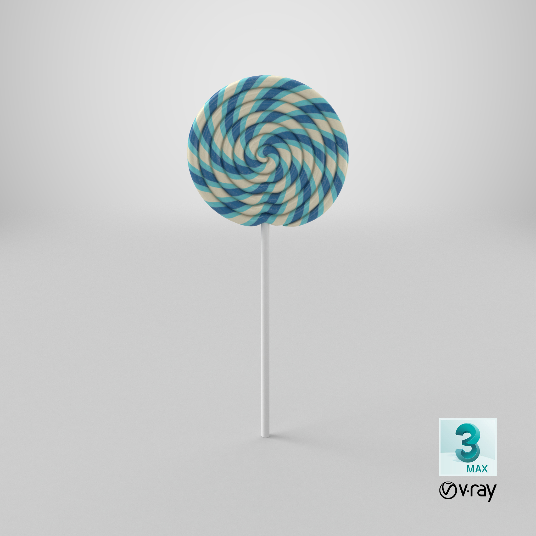lollipop spiral blue stem 3d model