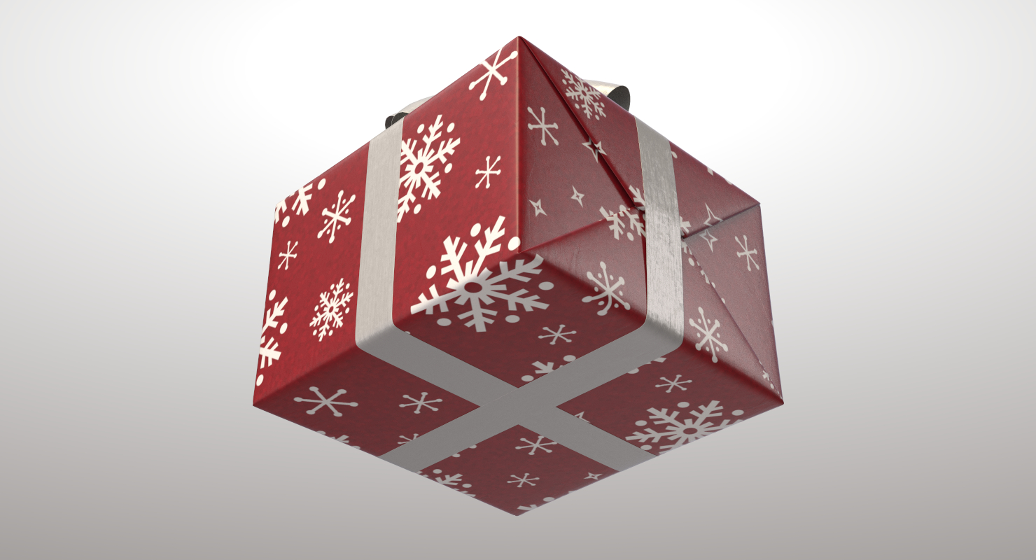 realistic gift box 02 3d model