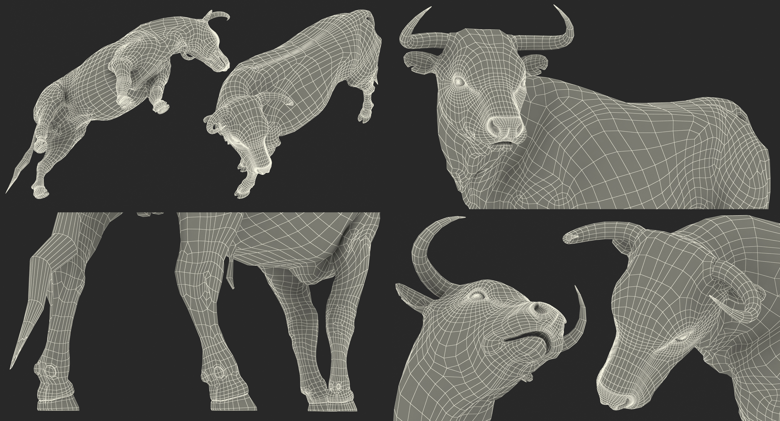 公牛站立的姿势3d模型