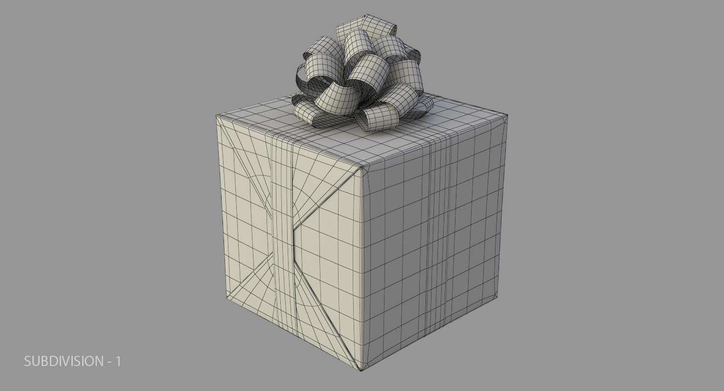 realistic gift box 03 3d model