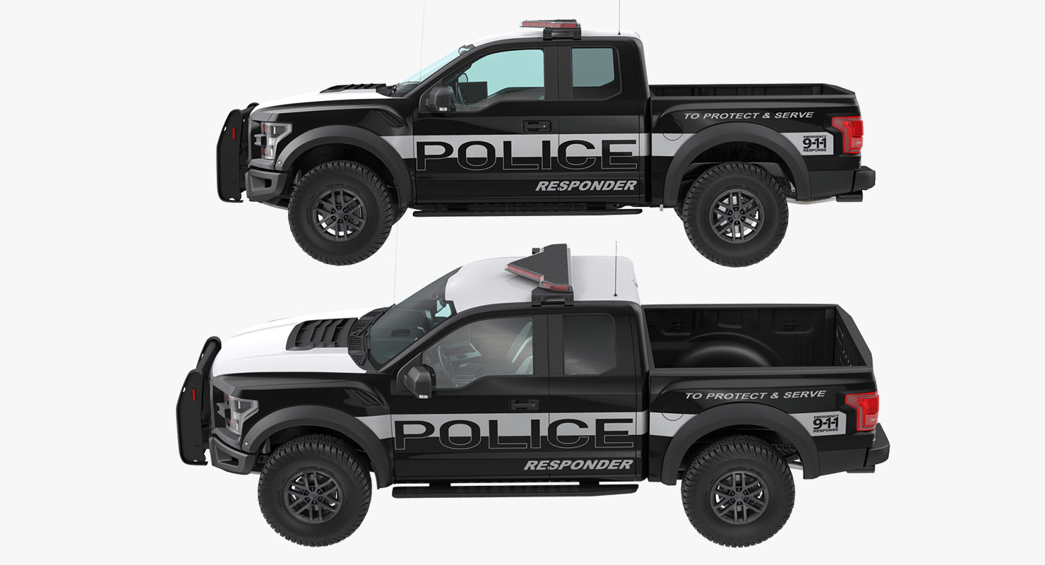 pick-up truck,revengeful 3d police pickup truck modern generic rigged