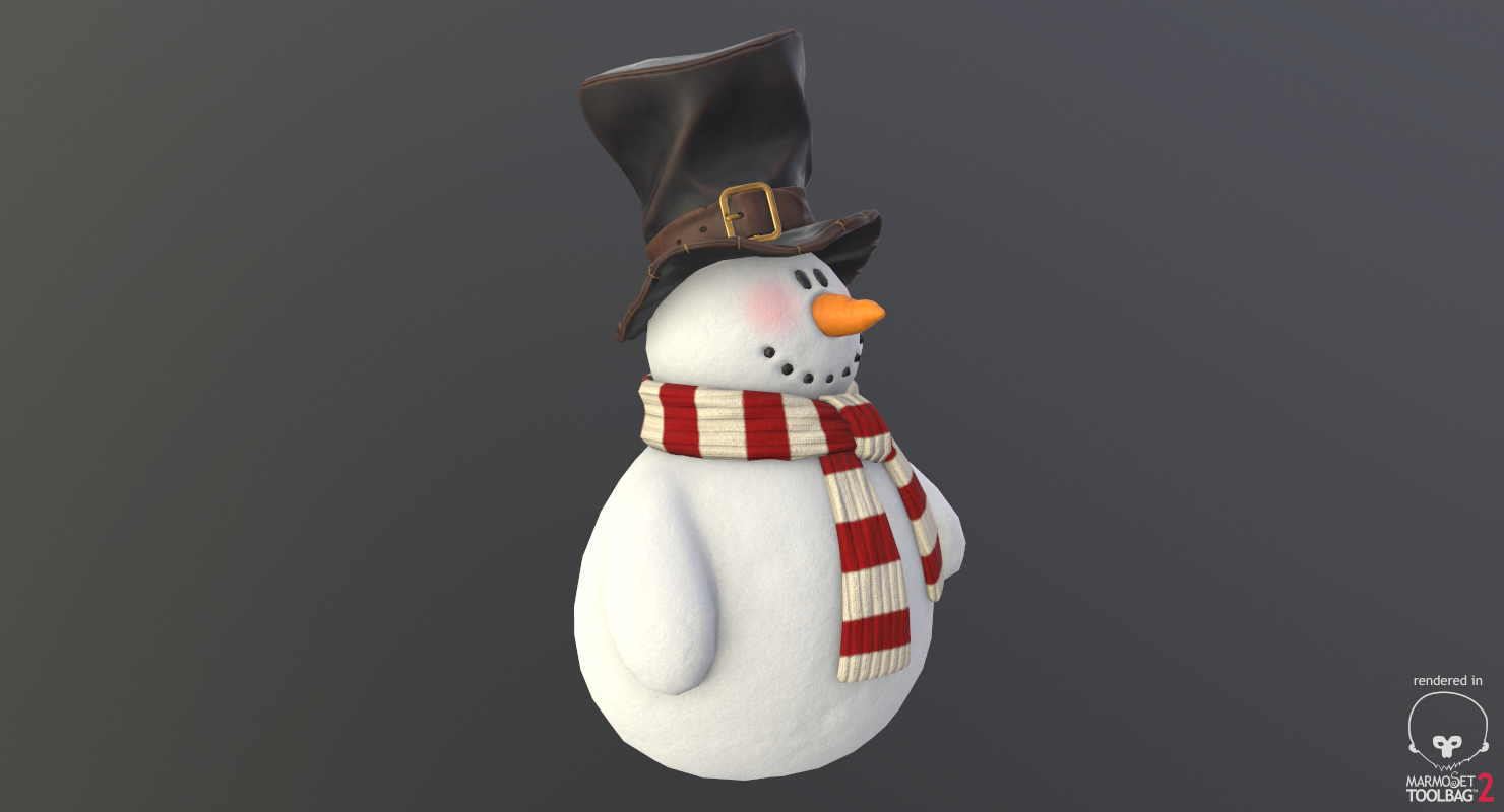 realistic snowman pbr model