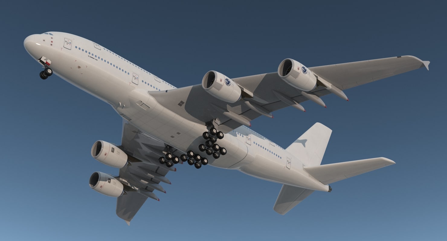 3d airbus a380-900 generic rigged