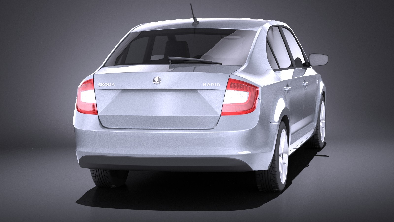 skoda rapid 2016 vray 3d model