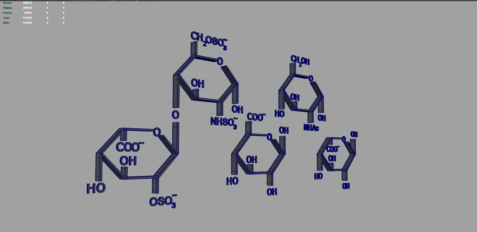 Chemical Structure Heparin Model TurboSquid 1238352