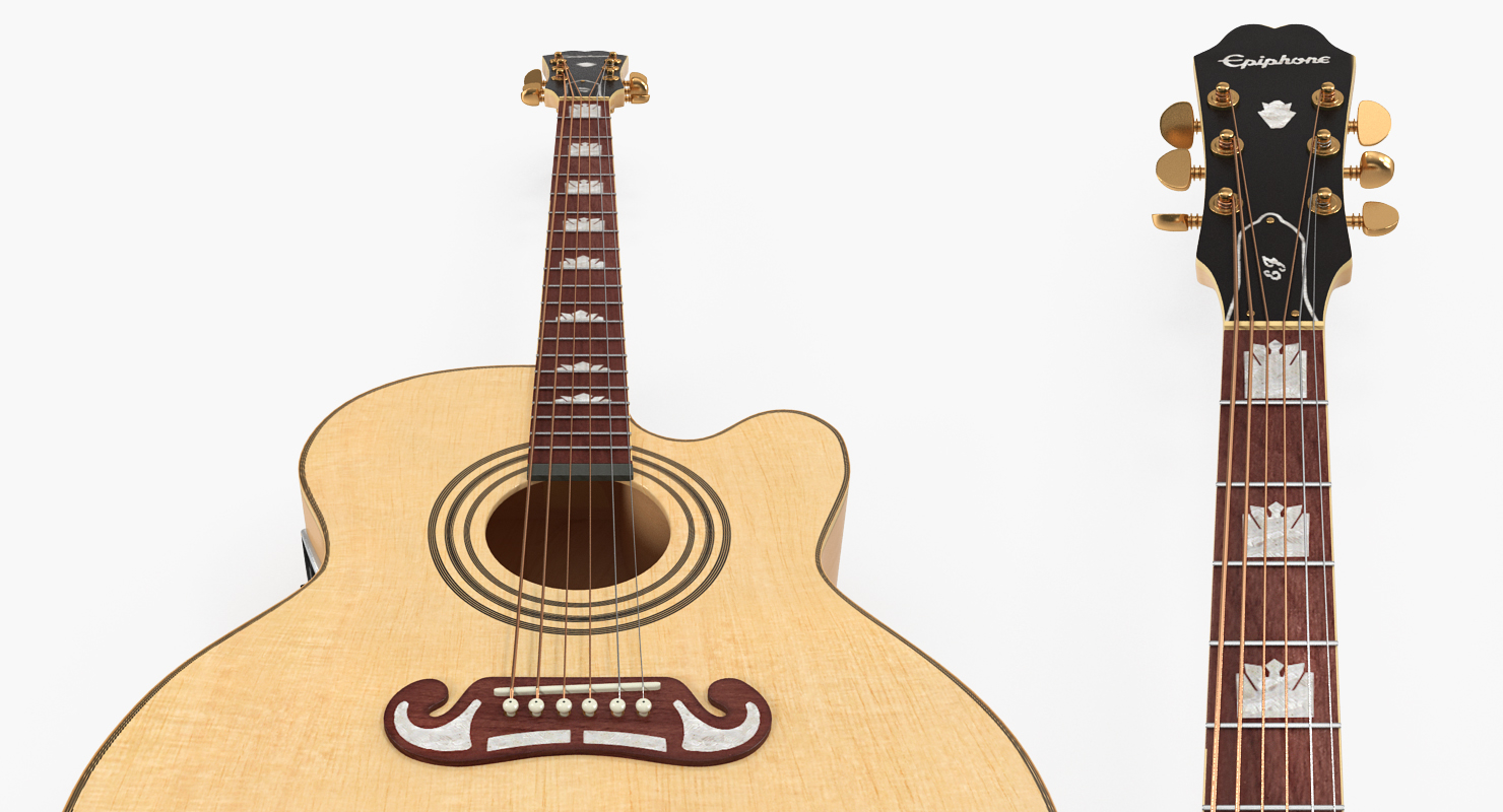 3d model classical acoustic guitar