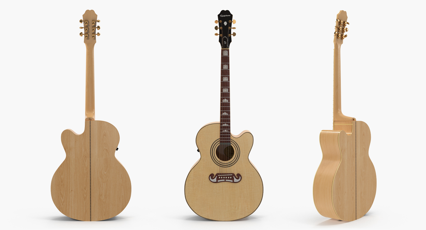 3d model classical acoustic guitar