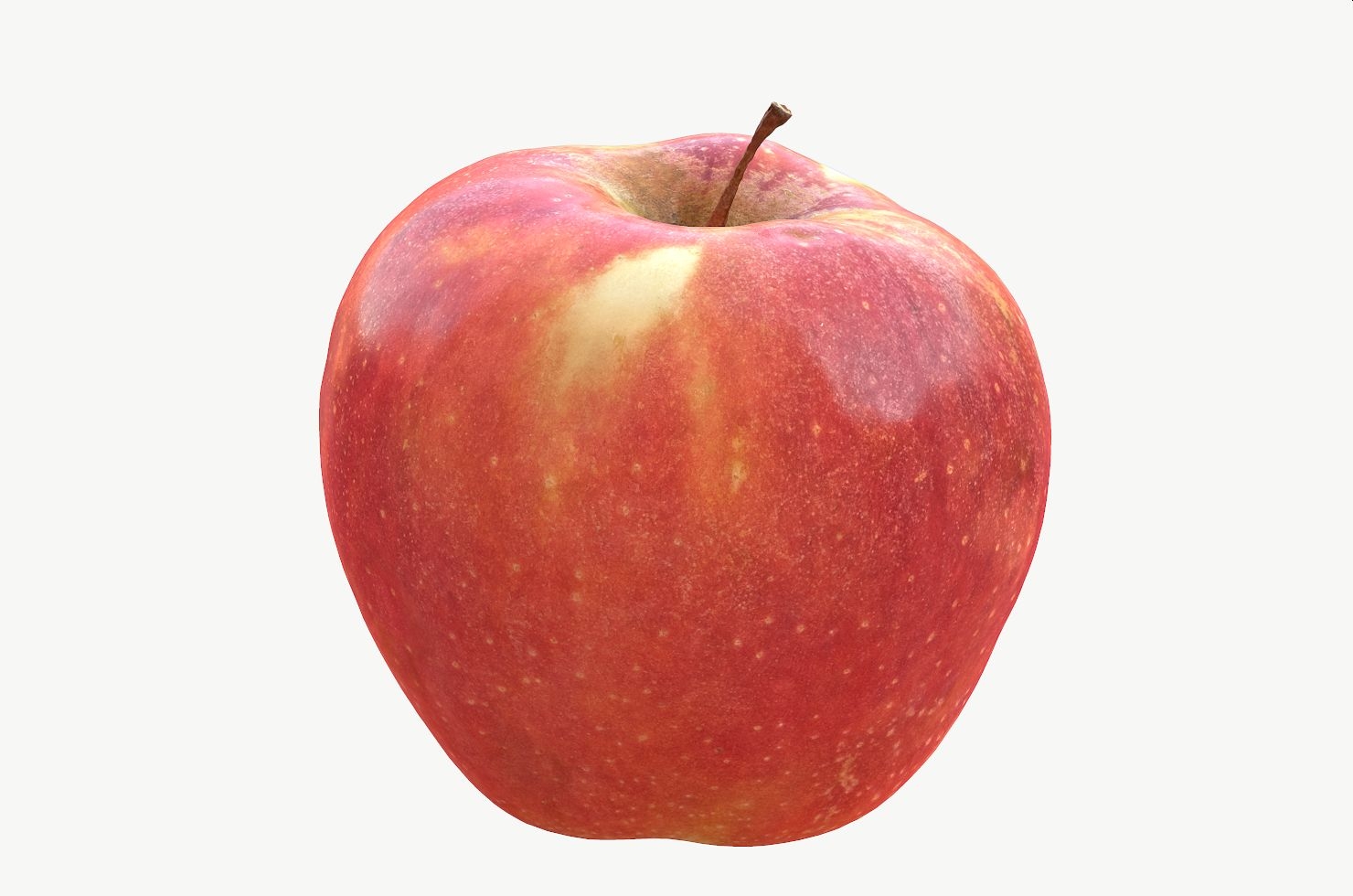 big red apple scanned 3d