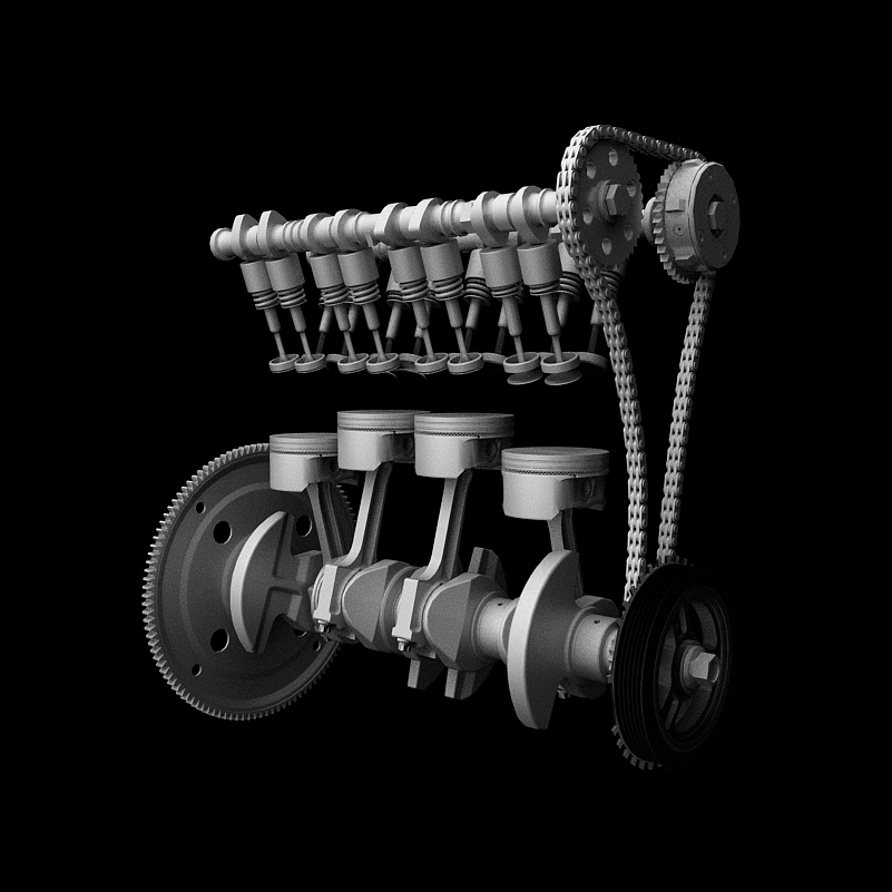 D Engine Piston Motion Animation Turbosquid