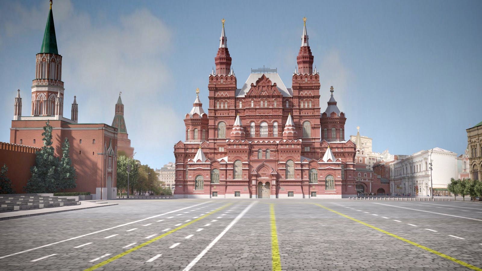 3d model moscow red square russia