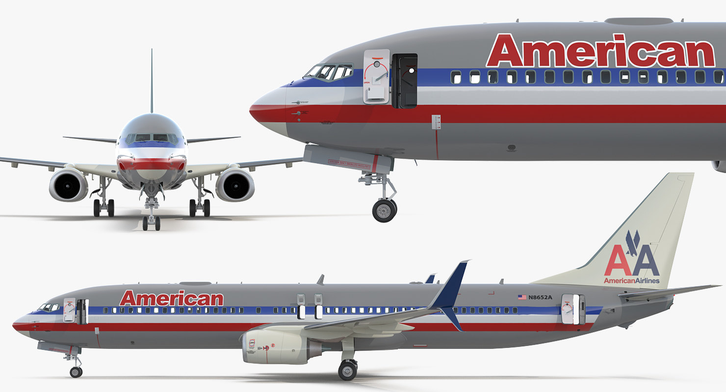 3d boeing 737-900 with interior and cockpit american airlines