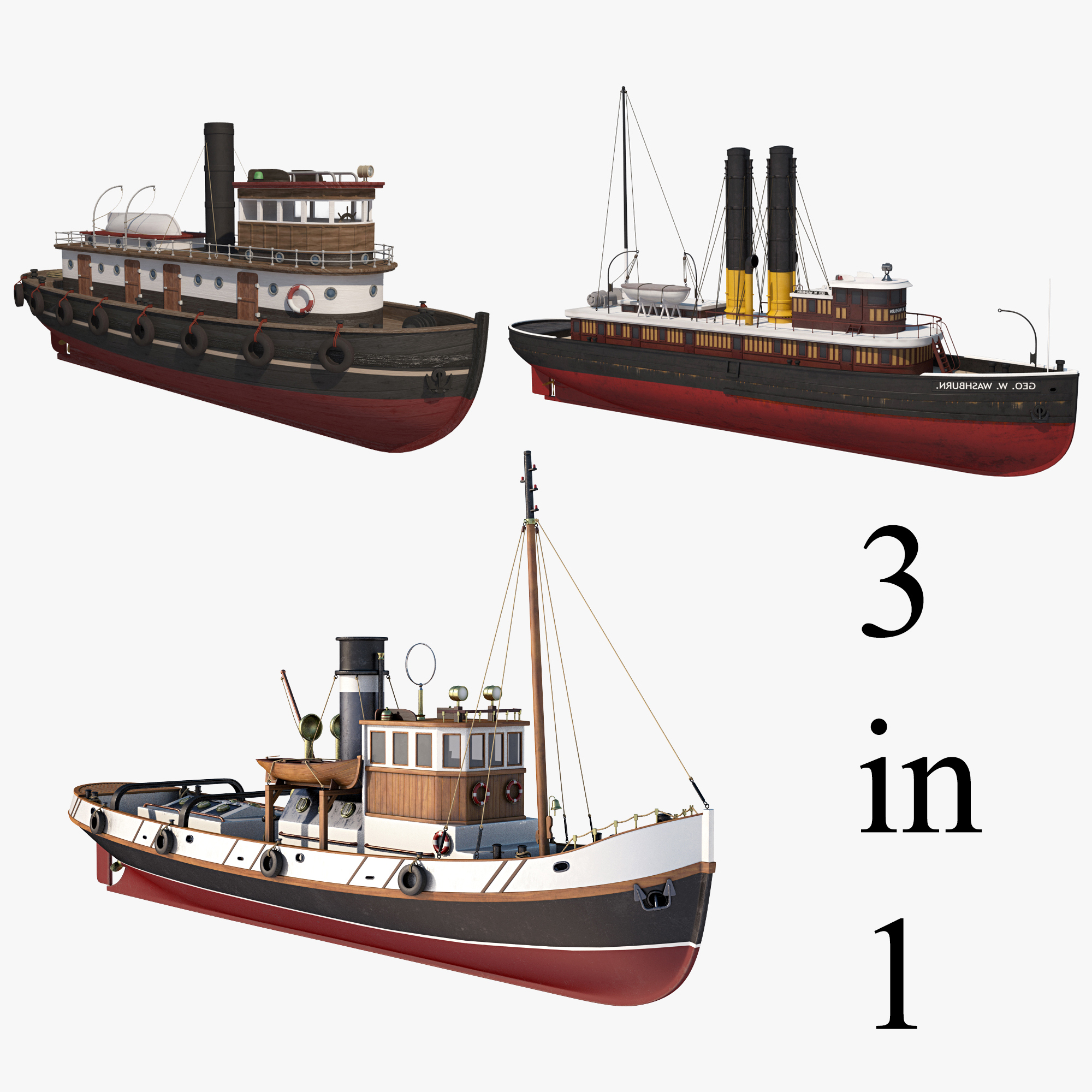 tugboat collection 3d model