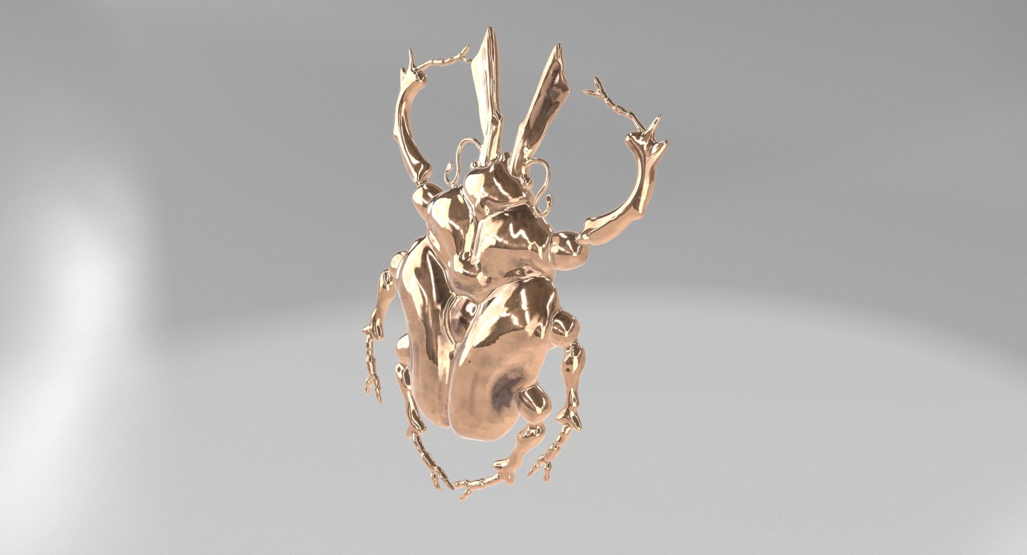 3d golden scarab beetle