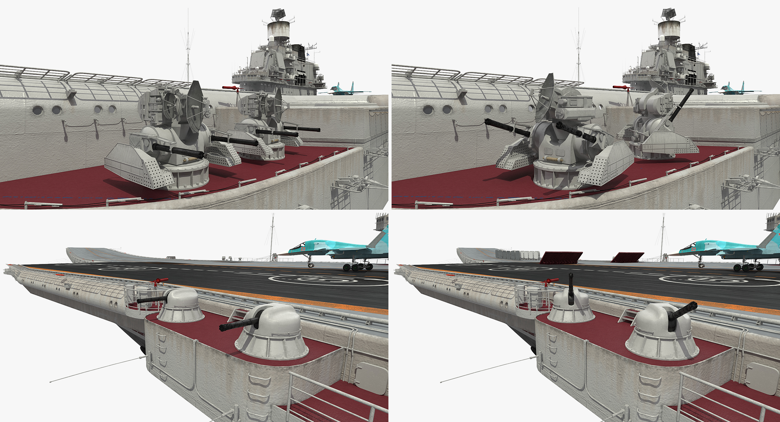 航空母舰库兹涅佐夫与喷射索具3d模型