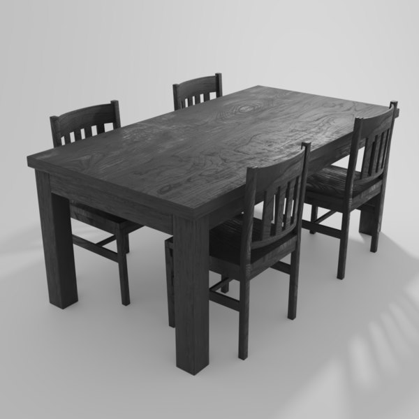 Modelo D Mesa De Comedor Y Sillas Turbosquid