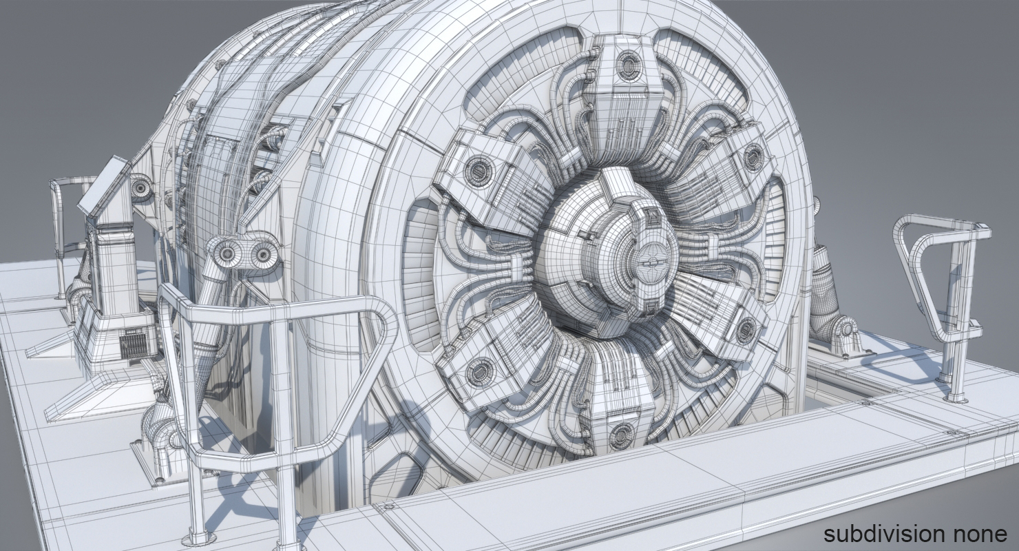 科幻设备发电机pbr3d模型